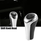 6 Speed Manual Shift Knob for BMW X1 E84 (2009–2015) Faux Leather Black Silver Tone
