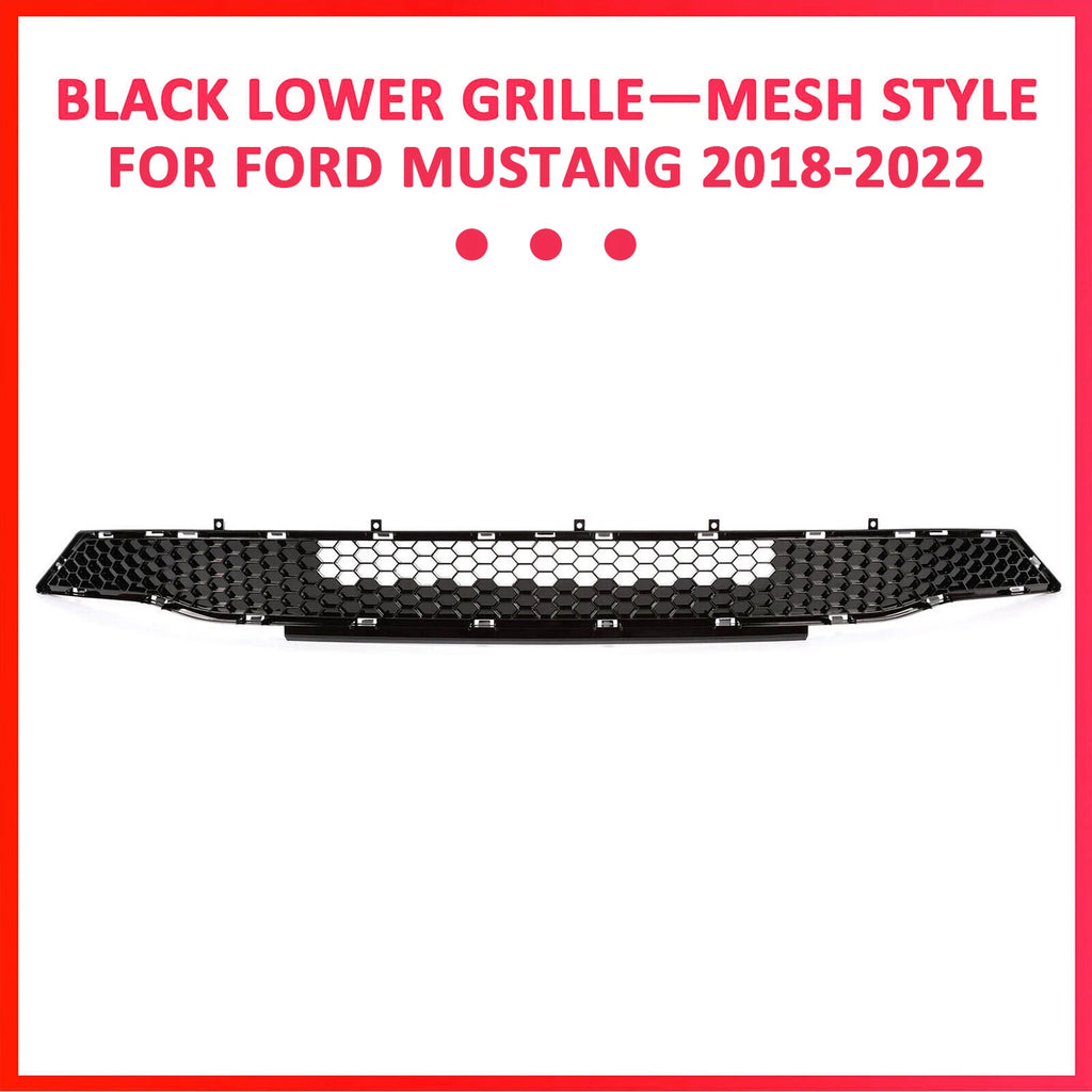 Front Lower Bumper Grill Grille Honeycomb for Ford Mustang (2018–2022)