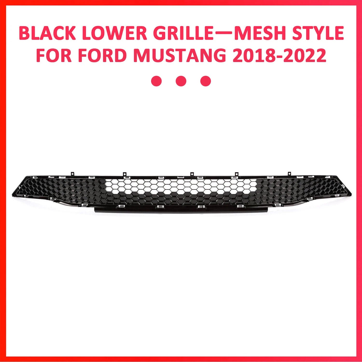 Front Lower Bumper Grill Grille Honeycomb for Ford Mustang (2018–2022)