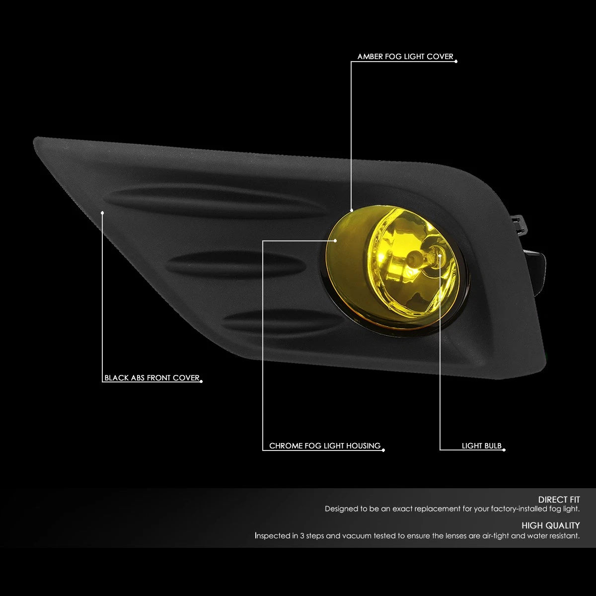 Front Fog Light Lamp Set for Nissan Altima (2016–2018) Amber Lens, Bezel, Switch