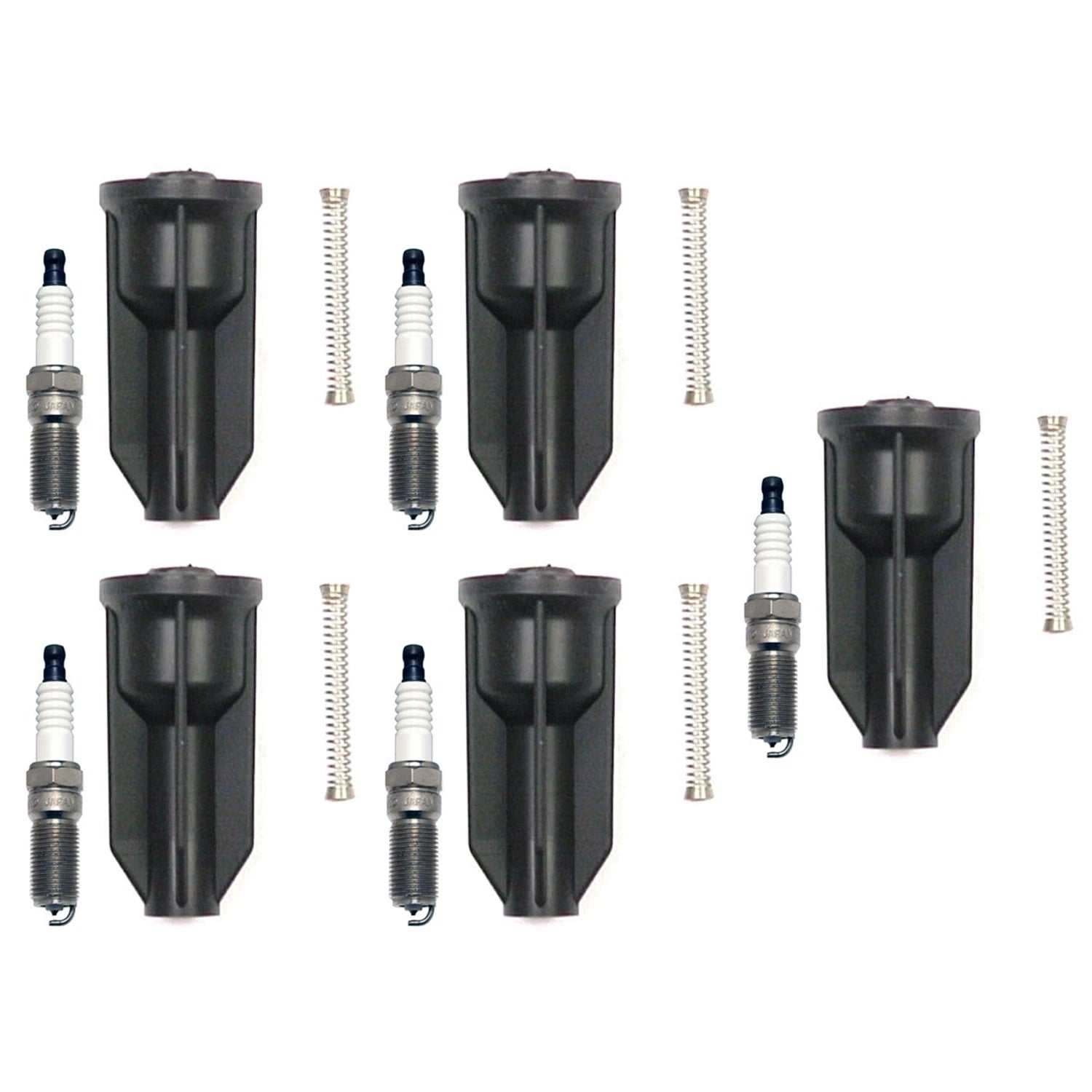 Set of 5 Denso Platinum TT Spark Plugs & NGK Coil Boots for Colorado Canyon (2004–2012)