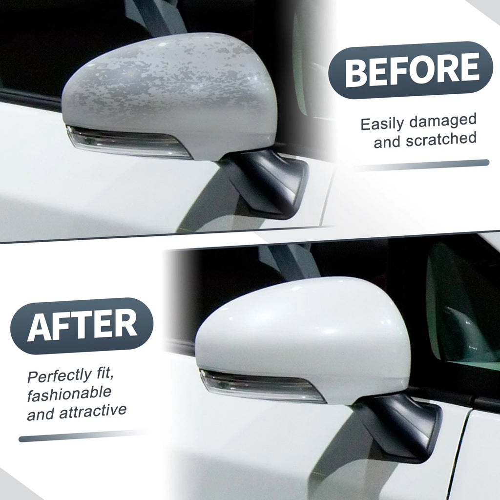 Pair Rearview Mirror Cover Cap White for Toyota Prius (2010–2012)