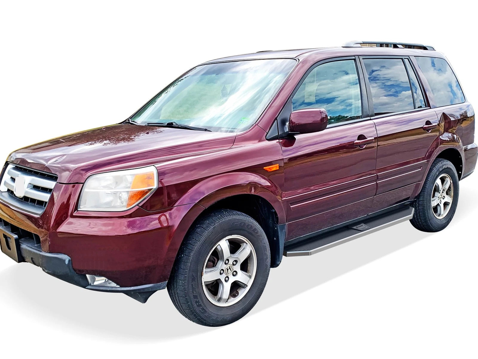 Set of 2 Polished 6" Side Step Bars for Acura MDX Honda Pilot (2003-2008)