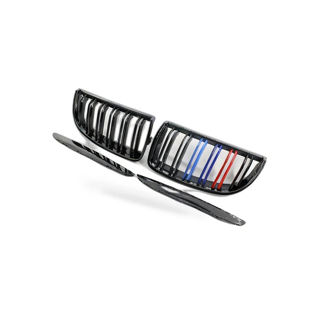 Gloss Black Dual Line Grille for BMW 3 Series E90 E91 (2006–2008)