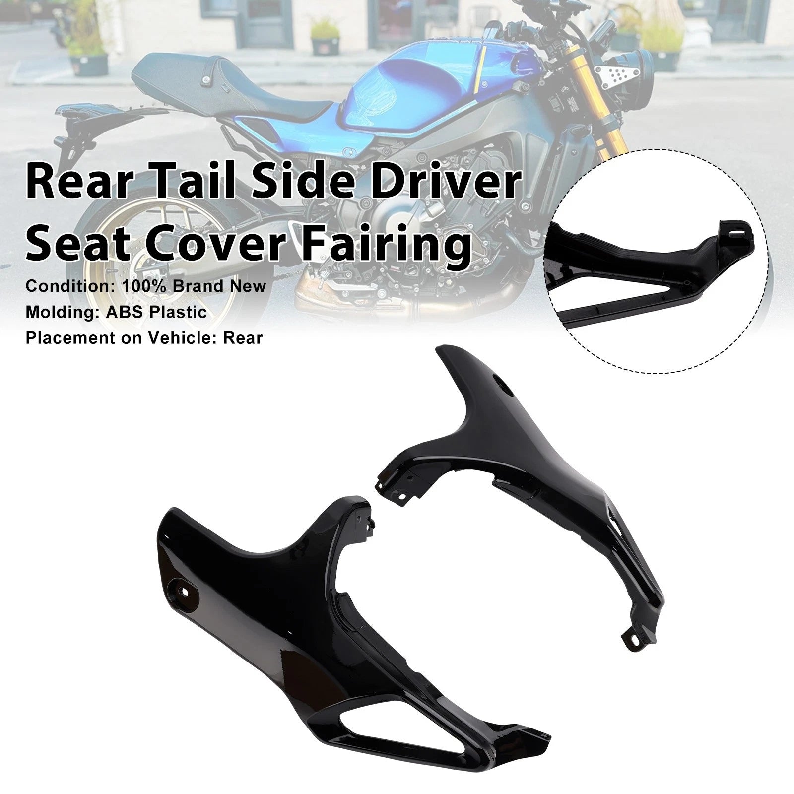 Side Seat Fairing Panel Cowl for Yamaha XSR900 (2022–2026) Black