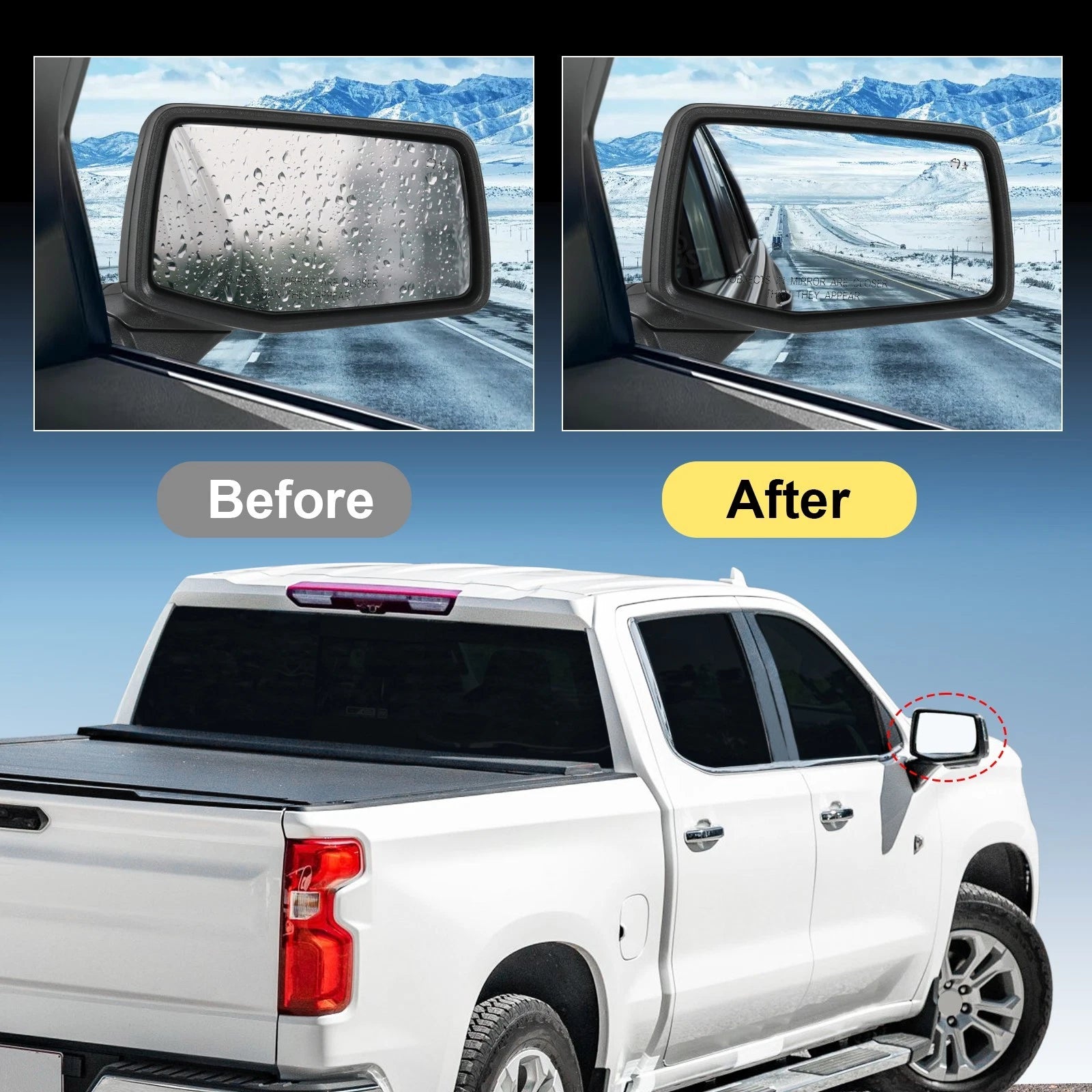 Right Side Power Heated Mirror with Temp & BSM for Chevy Silverado 1500 (2019-2024)