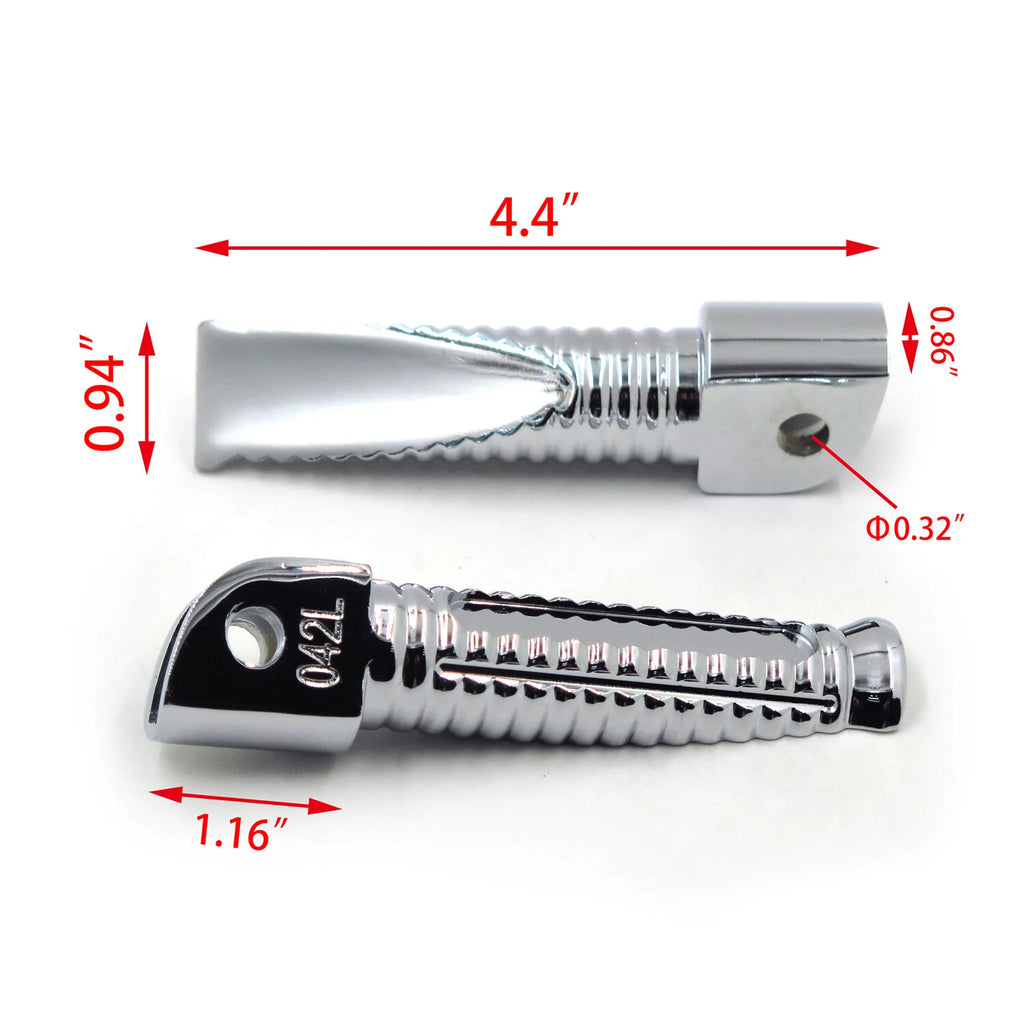 Chromed Racing Footpegs for Kawasaki ZX-10R (2011–2013)
