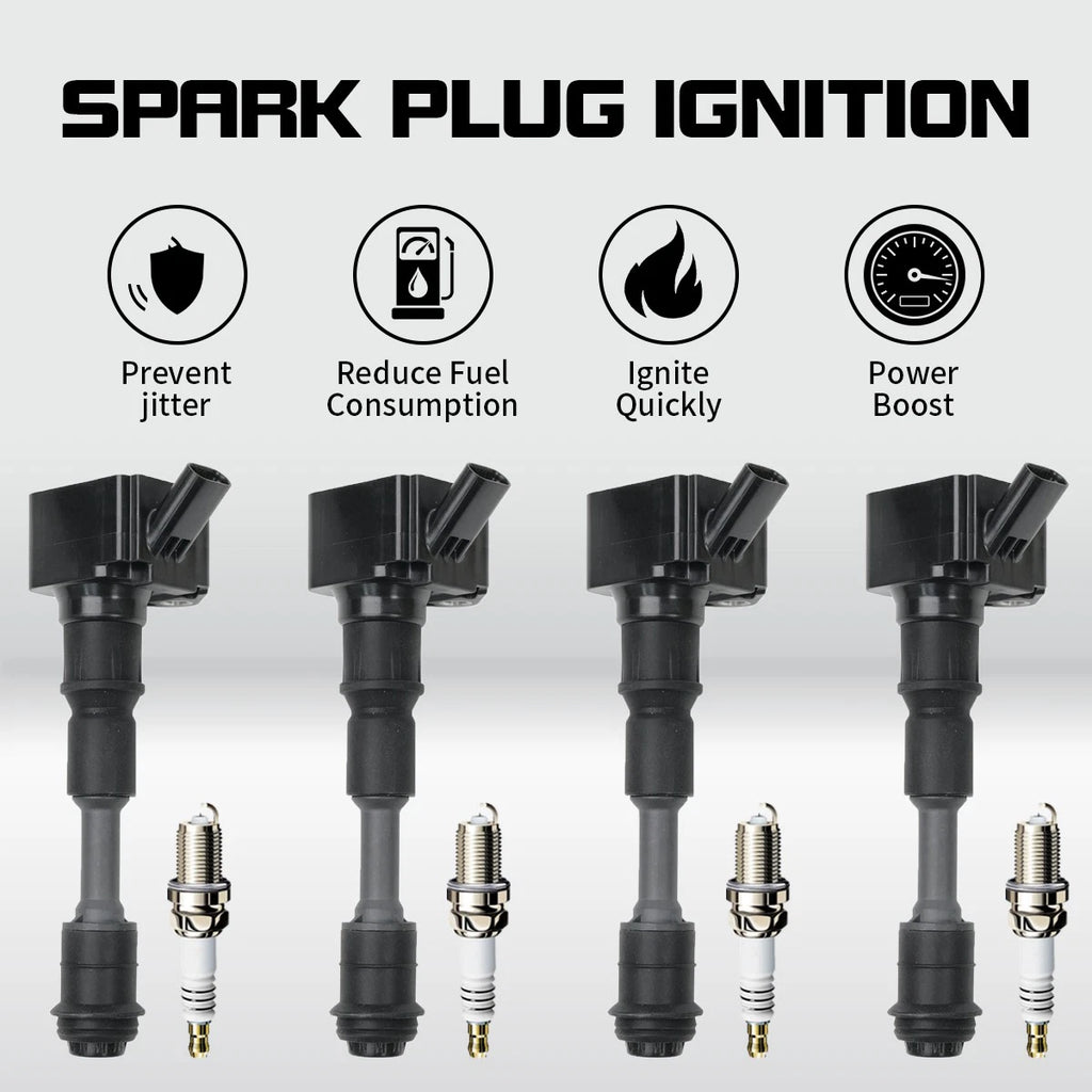 4X Ignition Coil & Spark Plug for Volvo S60 S80 V60 V90 XC40 XC60 XC70 (2010–2023) UF756