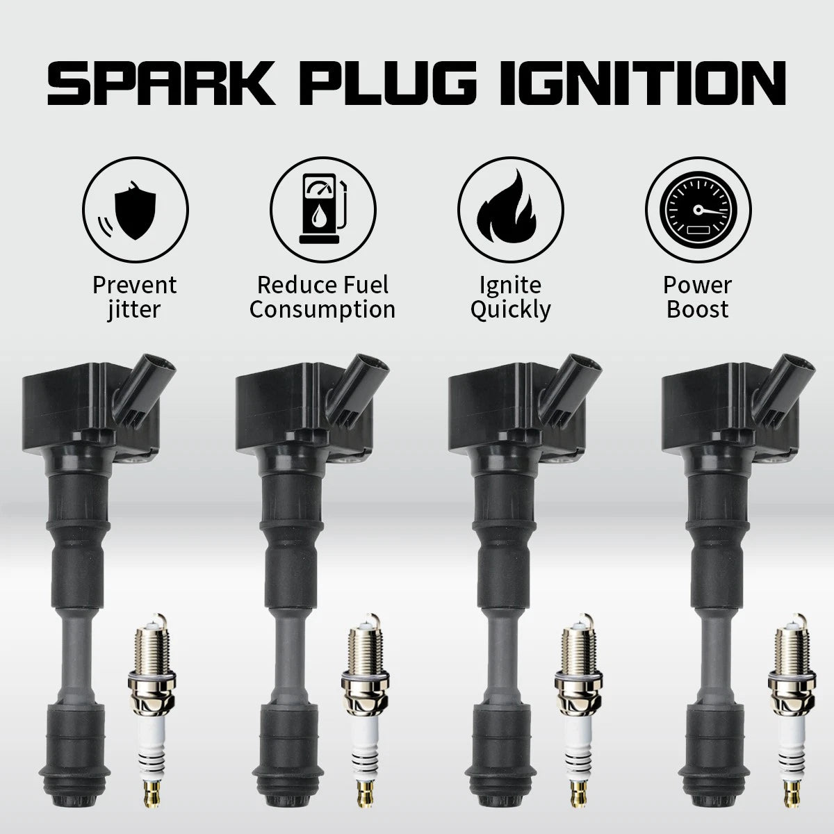 4X Ignition Coil & Spark Plug for Volvo S60 S80 V60 V90 XC40 XC60 XC70 (2010–2023) UF756