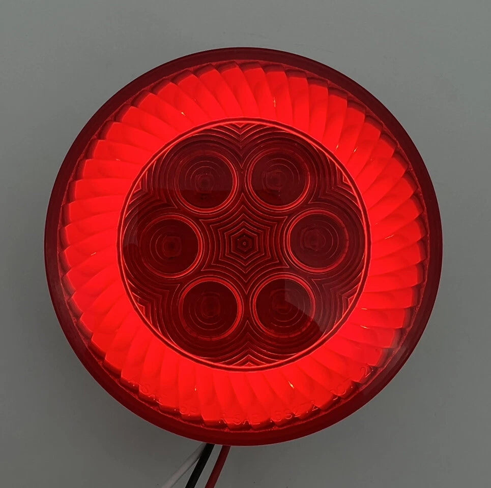 10-Pack 4 Inch Red LED Turbine Stop Lights for Universal Trailer (Fits)