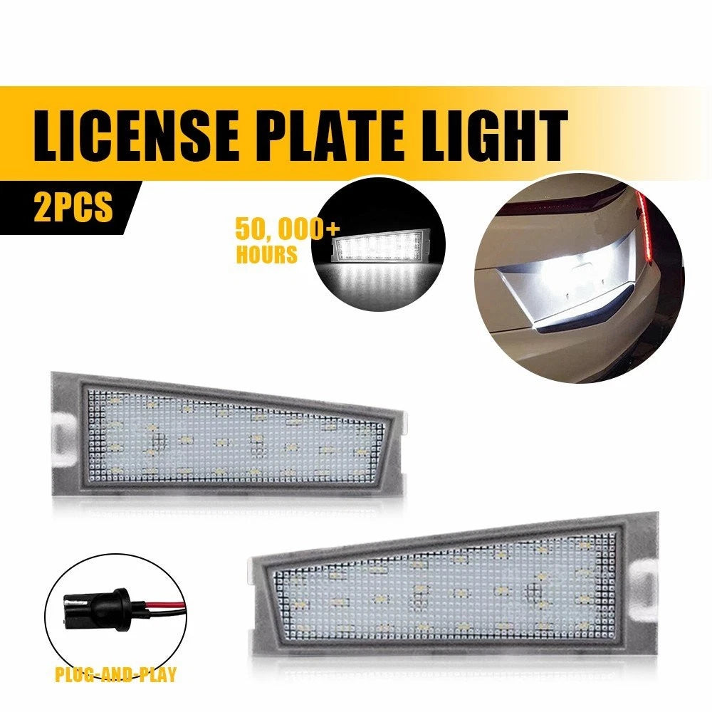2X White LED License Plate Light for Cadillac CTS (2008–2010)