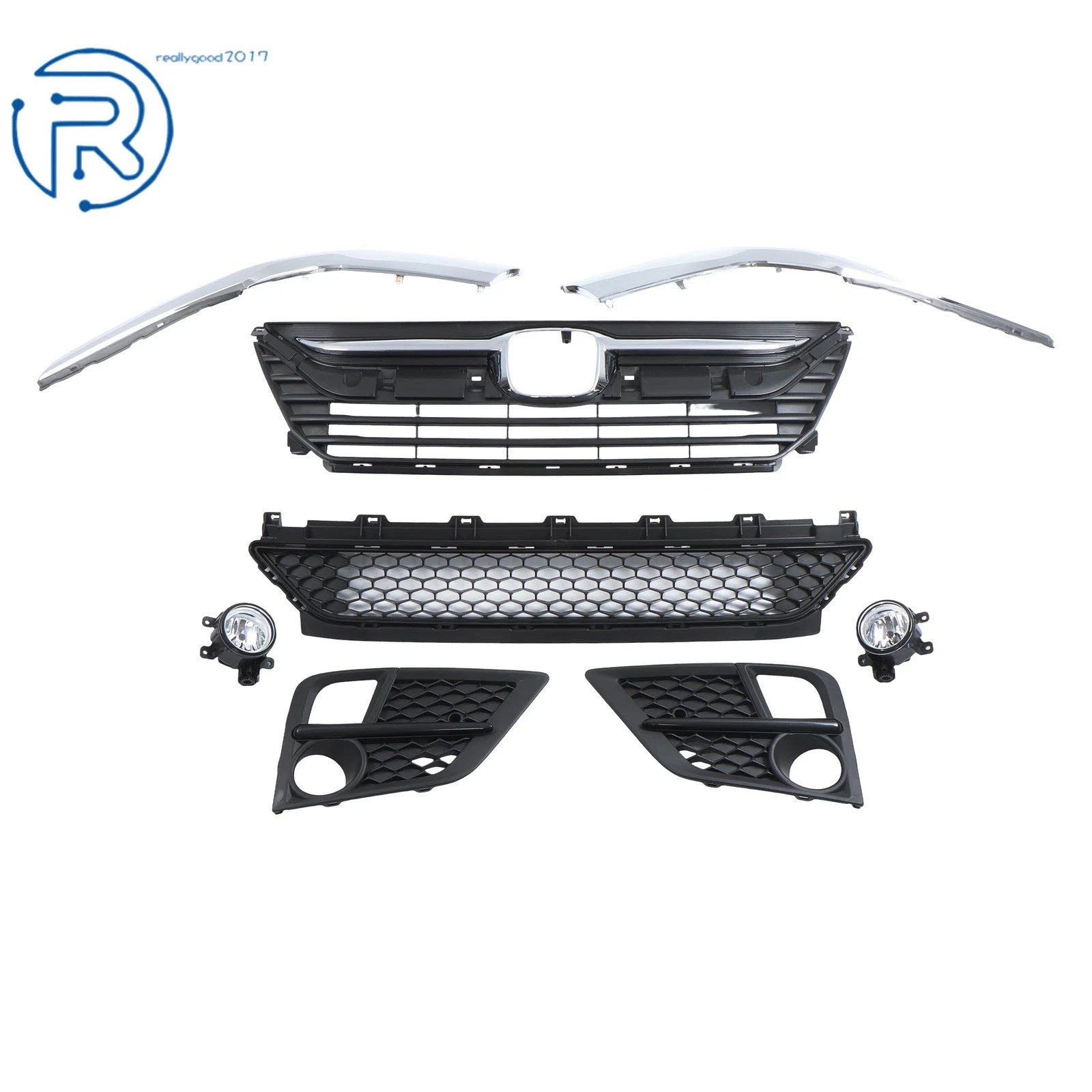 Grille Bumper Fog Light Kit for Honda Odyssey (2018–2020) Chrome Frame