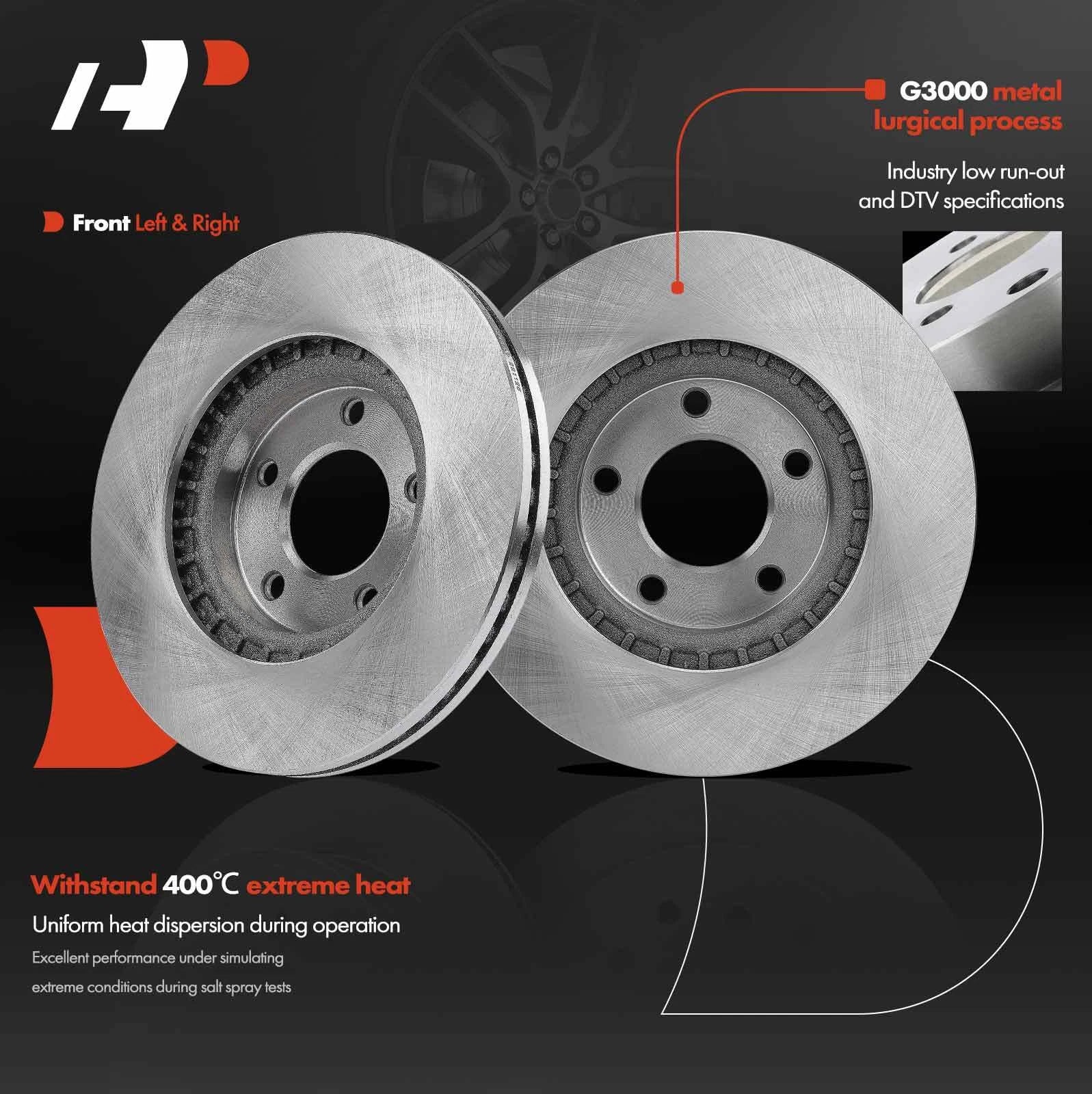 Front Disc Brake Rotors & Ceramic Pads for Ford Edge Lincoln MKX (2007–2009)