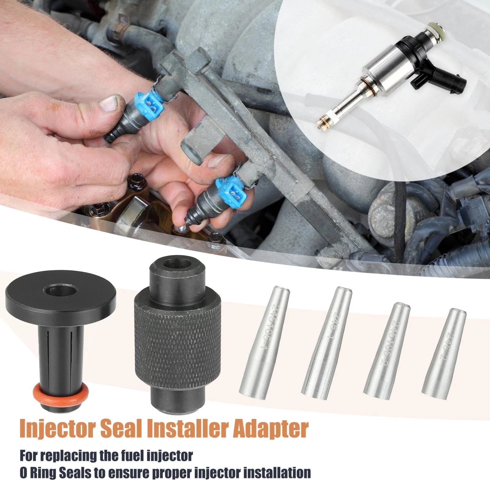 6pcs Fuel Injector Seal Install Sizer Tool for GM Subaru (EN-49245, EN-51105)