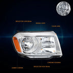Passenger Side Headlight Lamp for Honda Pilot (2012–2015) Chrome/Amber