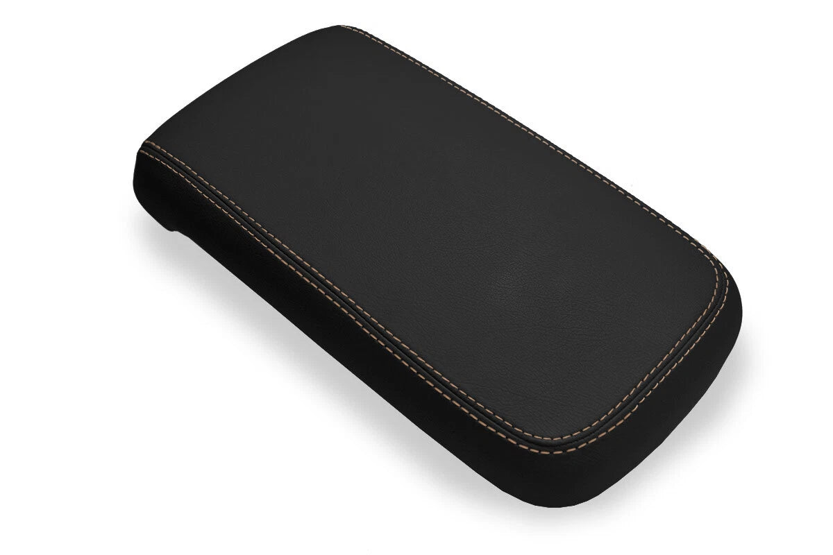 Leather Console Lid Armrest Cover for Chevrolet Colorado (2015–2022) Beige Stitch