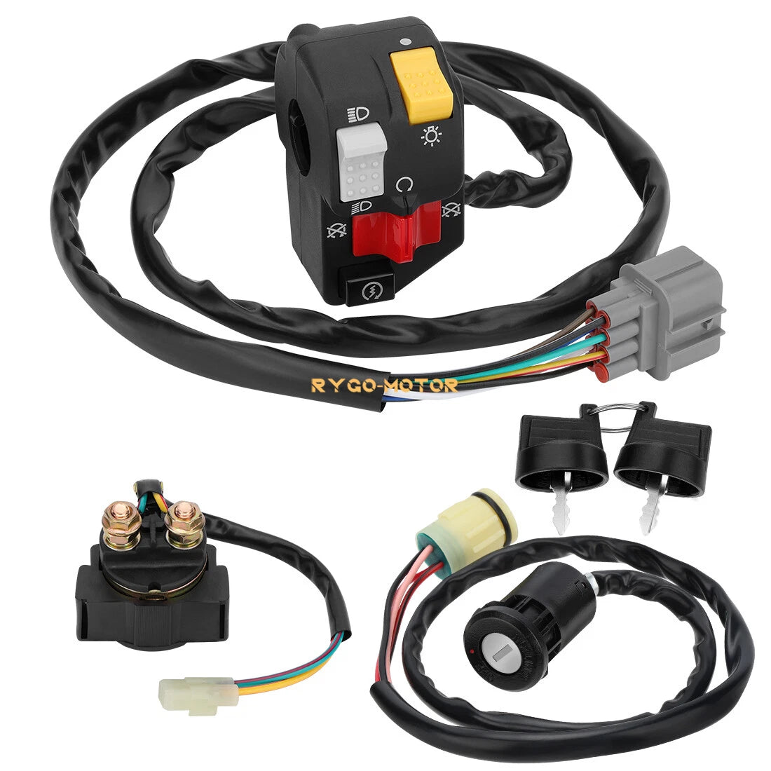 Handlebar Key Starter Relay Switch Kit for Honda Rancher 350 TRX350TM/FM (2000–2005)