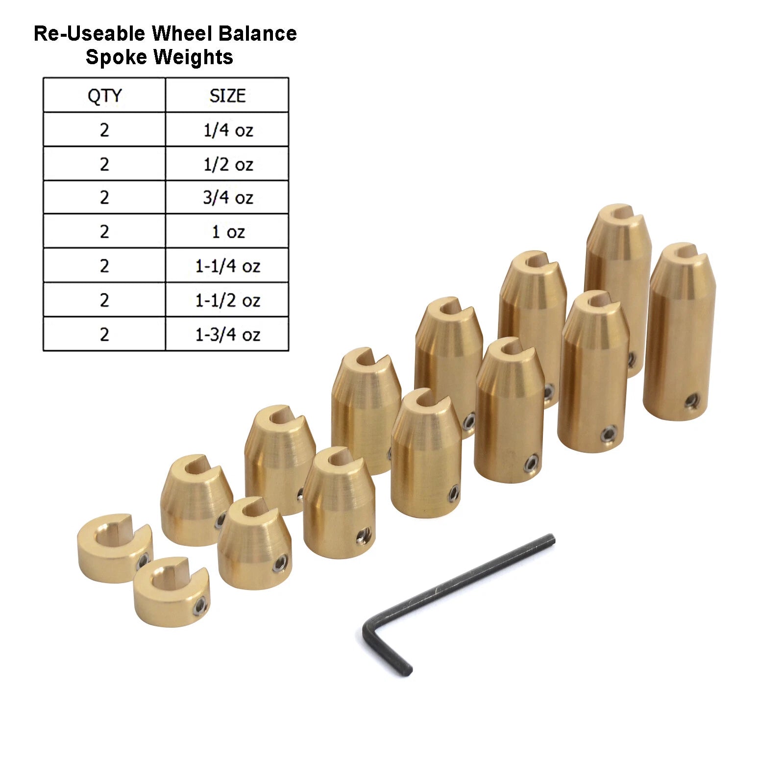 14x Reusable Brass Wheel Spoke Balance Weight Kit for Universal Use