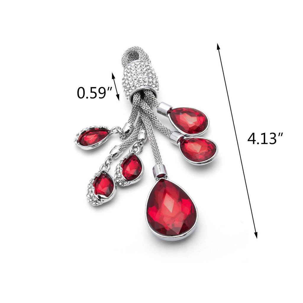 Rhinestone Water-Drop Crystal Jewelry Diamond Keychain Ring Universal (All Years)