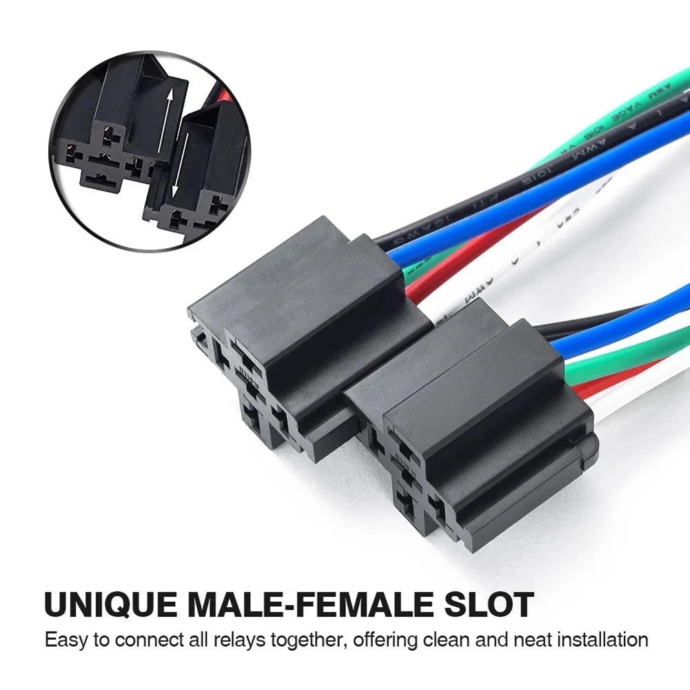 6 Pack of Fused Relay Harnesses for Automotive Lighting Accessories
