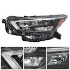 LED Headlight Assembly for Nissan Versa (2020–2021) - Clear Lens, Chrome