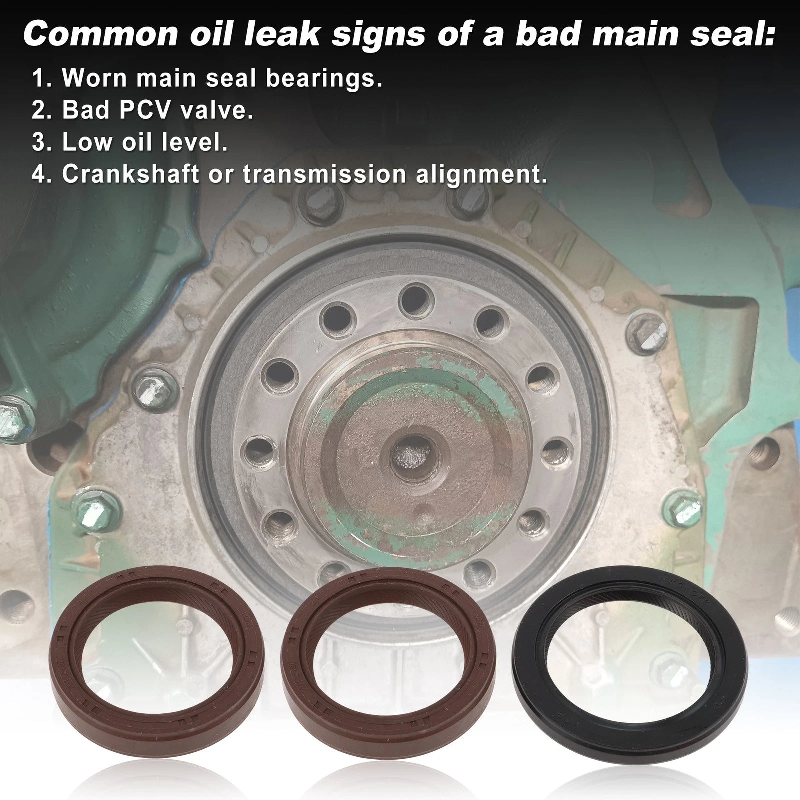 Set of 2 Rear Crankshaft Oil Seals for Toyota Avalon (1995–2004) 9031138034/9031140022