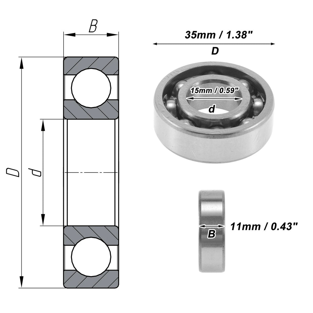 6202 Deep Groove Ball Bearings for Various Applications (15x35x11mm)