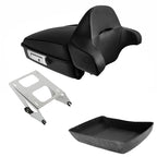 Matte Chopped Trunk Backrest Mount Rack for Harley Touring Road Glide (2014–2026)