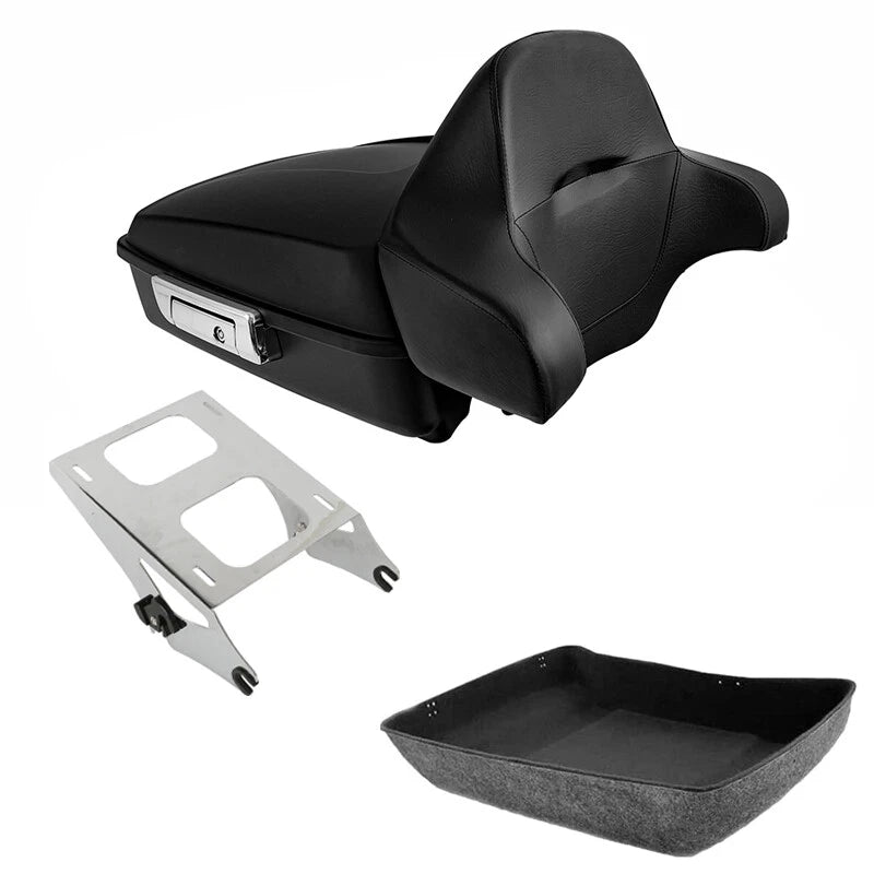 Matte Chopped Trunk Backrest Mount Rack for Harley Touring Road Glide (2014–2026)
