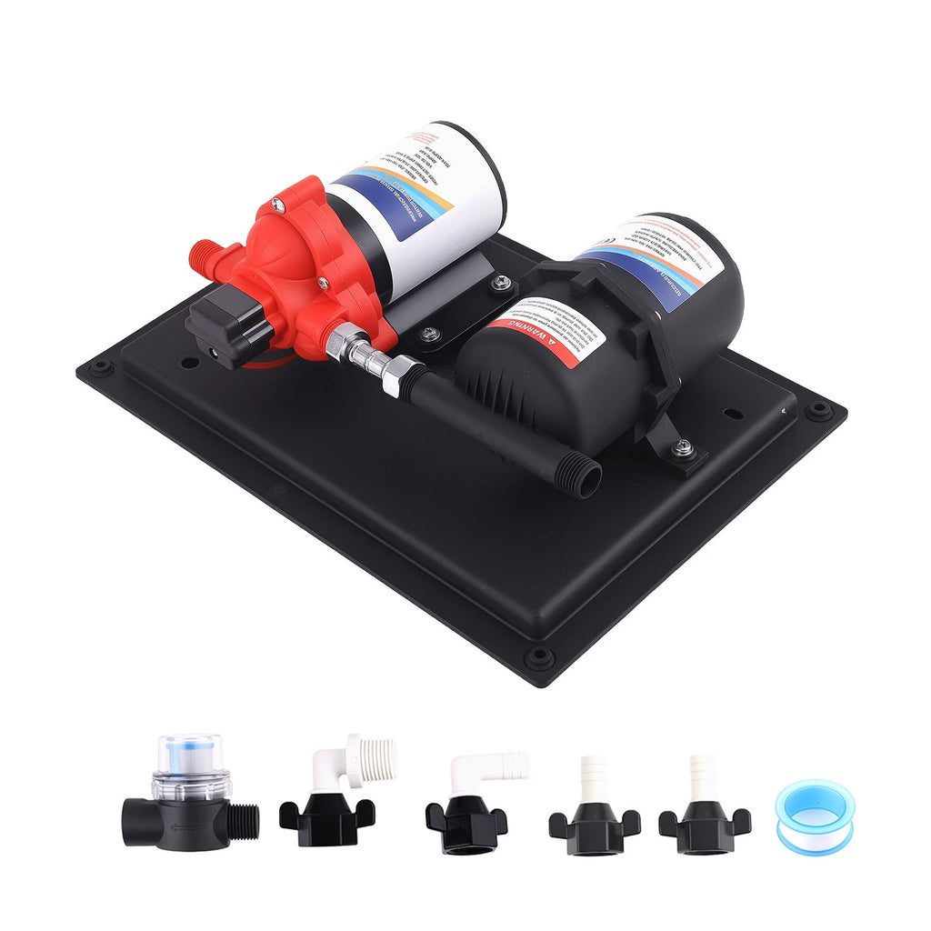 12V Water Pump for Camper Trailer (3GPM, 45PSI) with Mounting Hardware