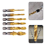 6-Piece Metric Tap Drill Set for Metals - Hex Shank HSS Plated