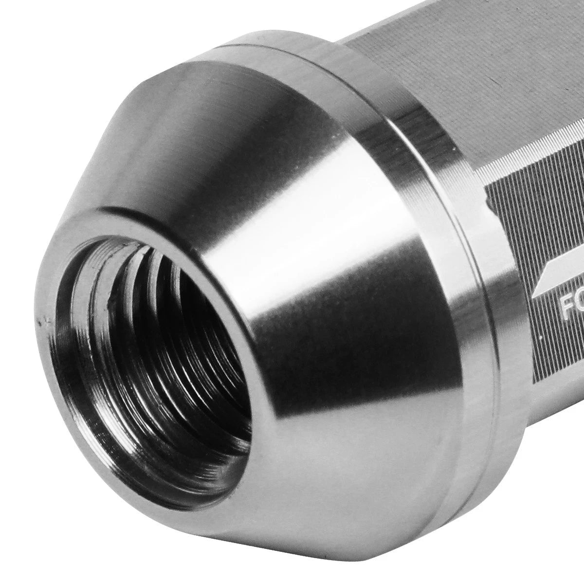 20Pc J2 7075 Forged Aluminum M12x1.5 Close-End Lug Nut Set w/Adapter Silver