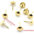 100Pcs Decorative Upholstery Nails Pins Sofa Tacks Studs Gold 11x17mm
