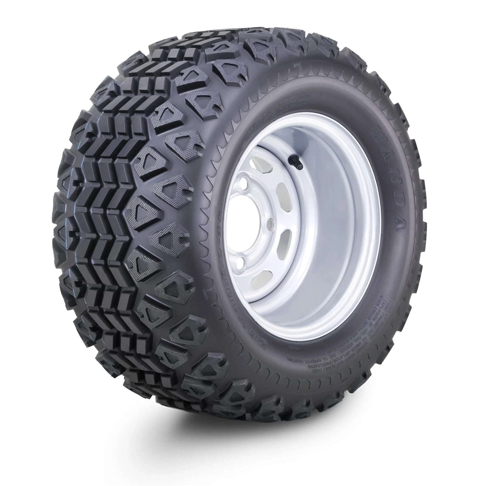 WANDA Golf Cart Tire Assembly 20X10-10 w/4x4" PCD ET-15.5 (14030)