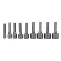 Set of 9 Metric Hex Bit Sockets 1/4 Drive (5mm-13mm)