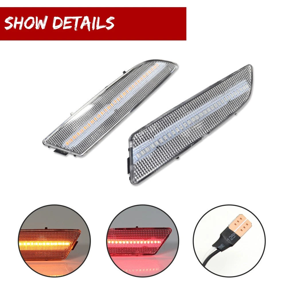 4X Clear Front & Rear Bumper Side Marker Lights for Chrysler Crossfire (2004–2008)