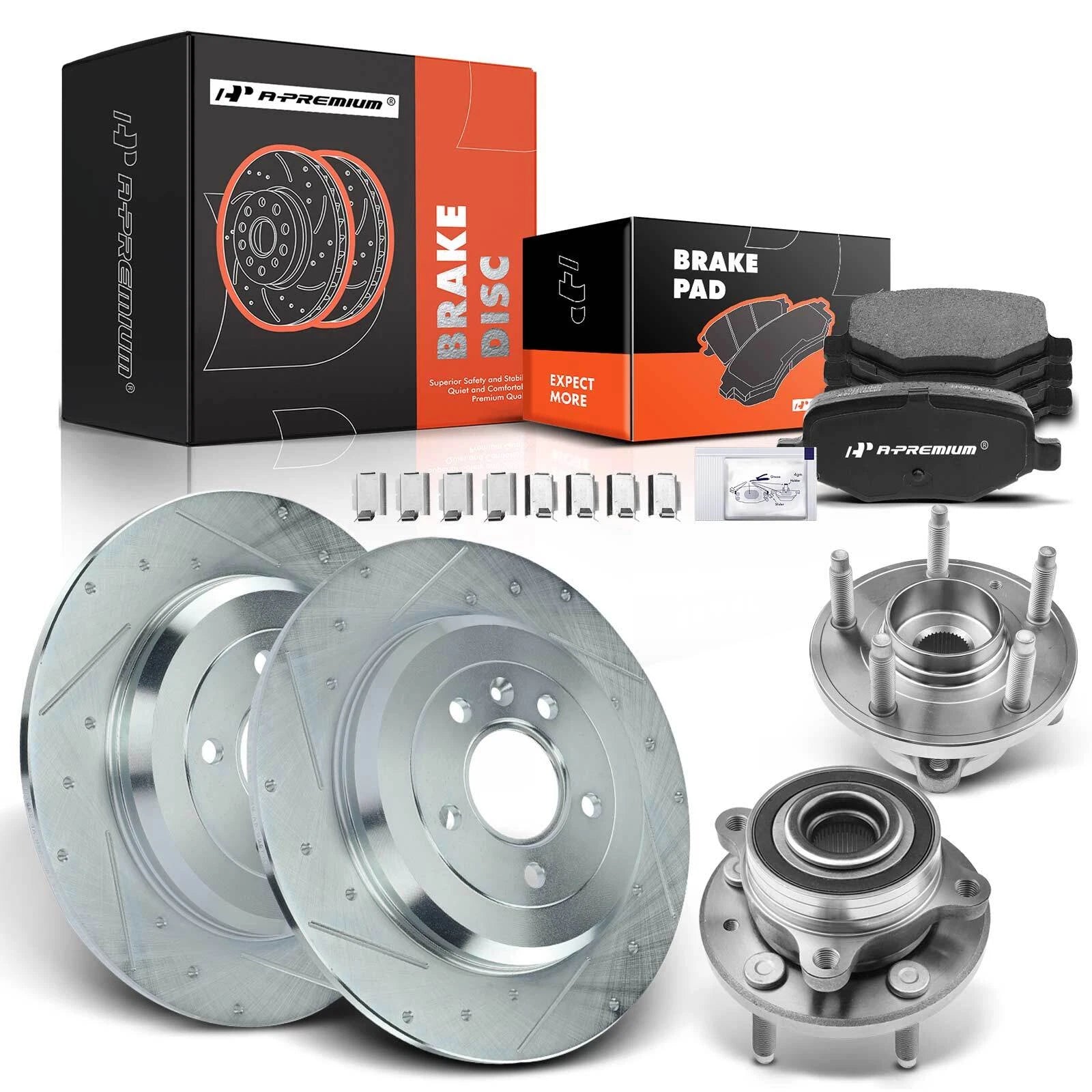 Rear Drilled Rotors & Pads for Ford Taurus (2010–2017)
