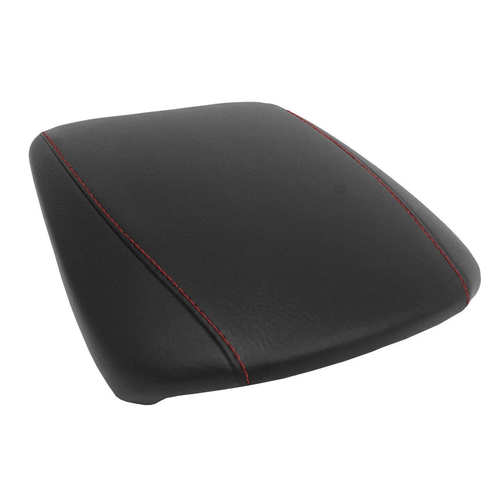 Leather Synthetic Console Armrest Cover for Acura MDX (2014–2020) Red Stitch