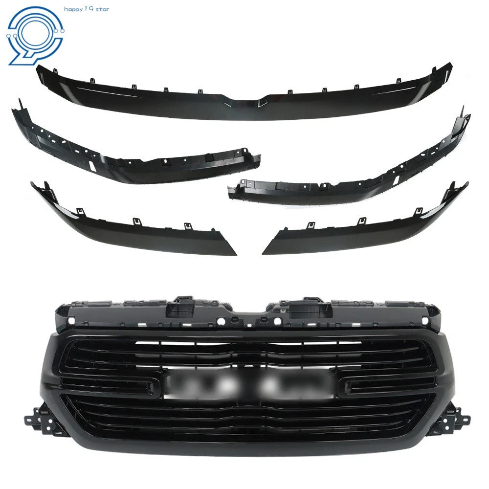 Front Upper Grille Molding for Ram 1500 (2019-2022) Glossy Black