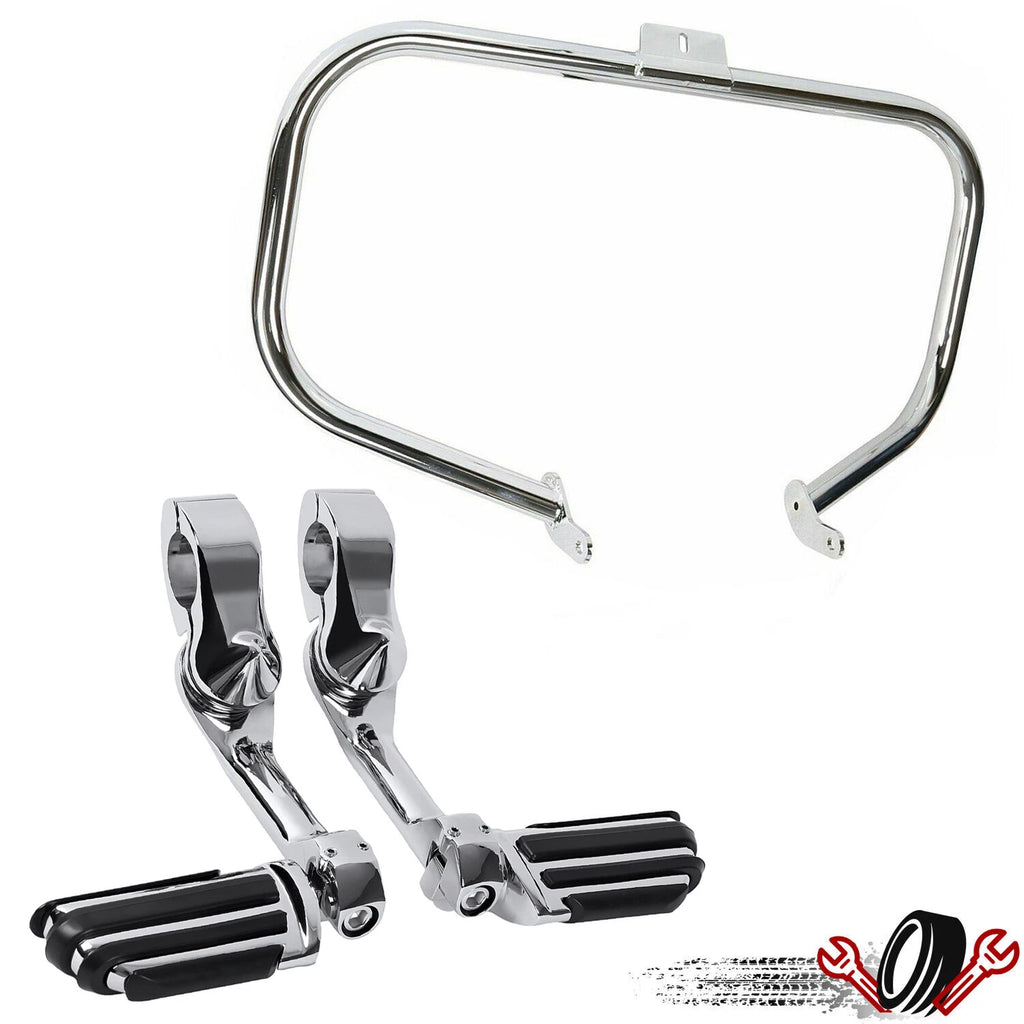 Engine Guard Crash Bar with Highway Foot Pegs for Harley Softail Fatboy (2000–2017)