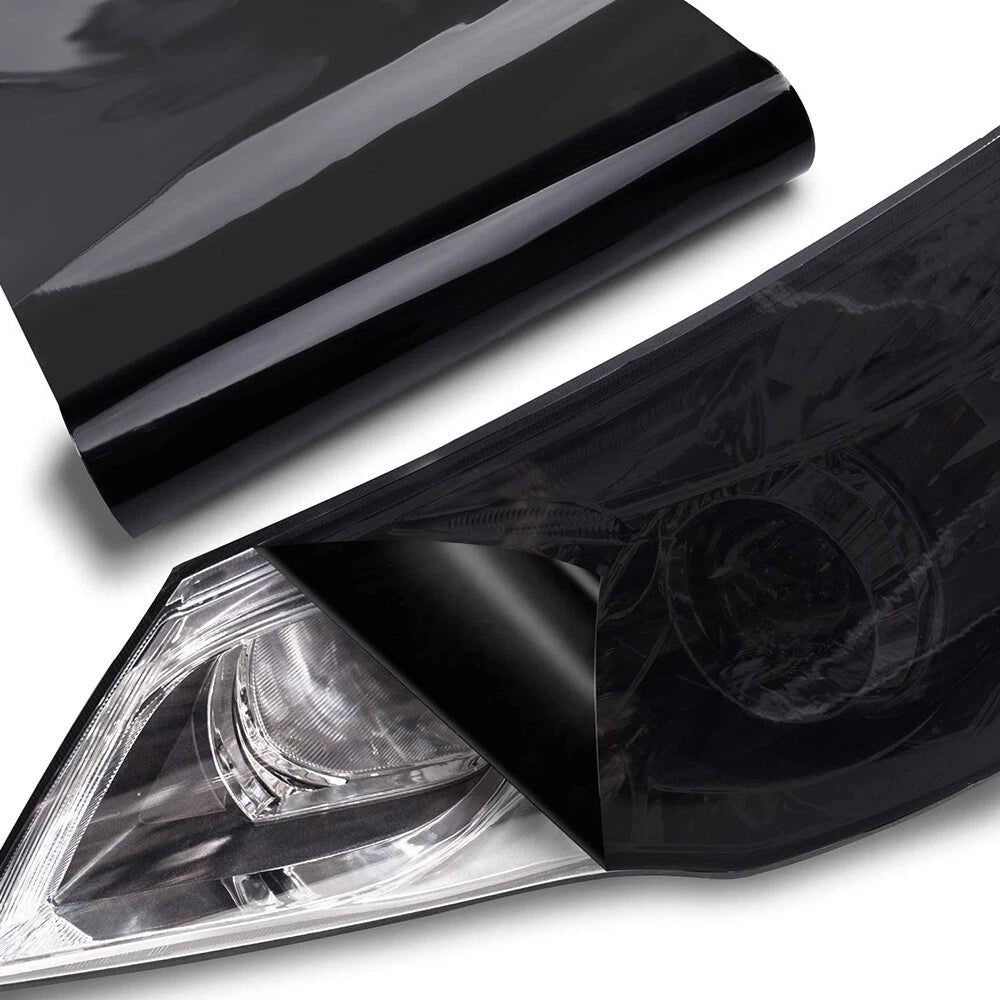 12"x72" Gloss Black Smoke Headlight Taillight Fog Light Tint Film Vinyl for Universal