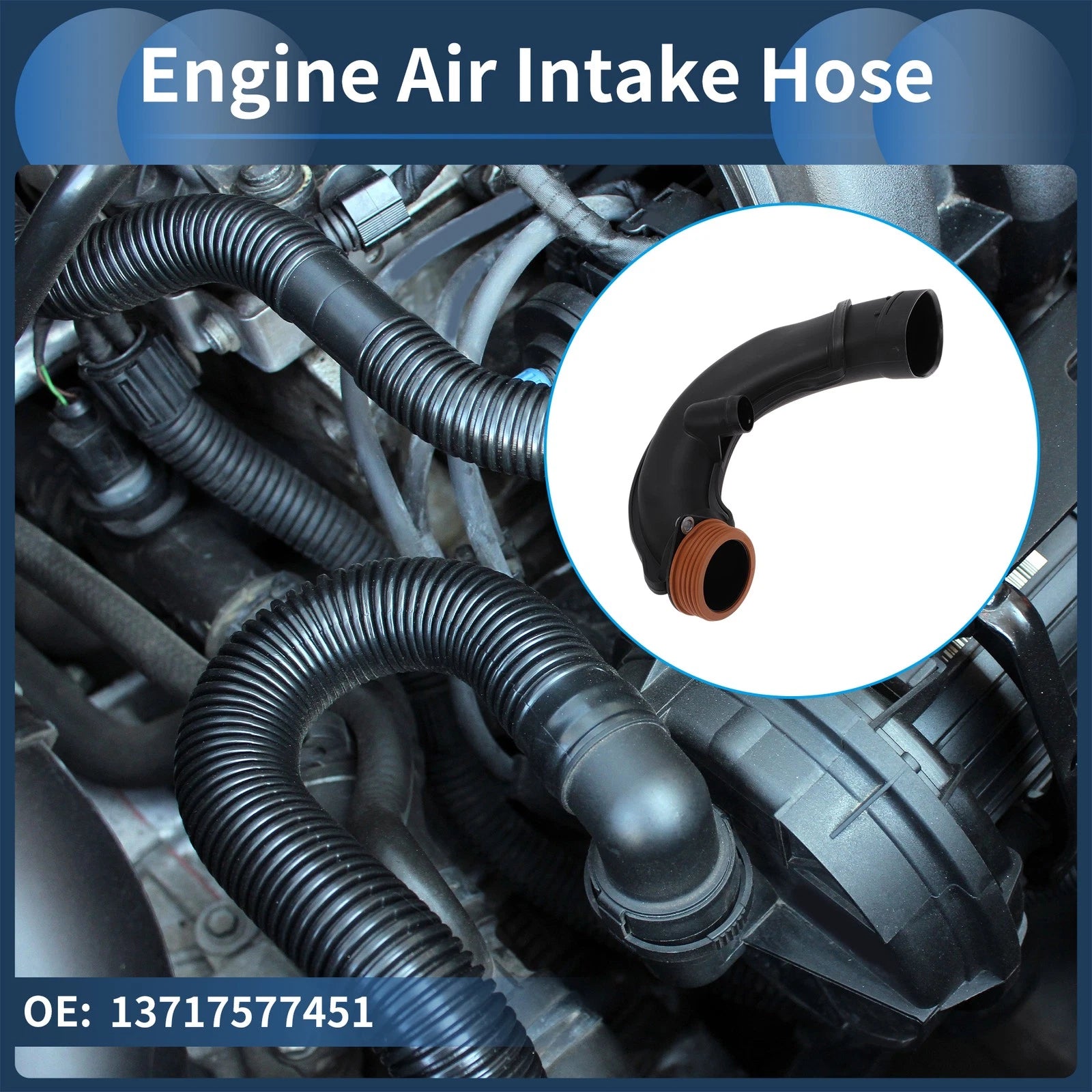 Engine Air Intake Hose for BMW 5 6 7 Series X5 X6 E70 (2007–2013) No.13717577451