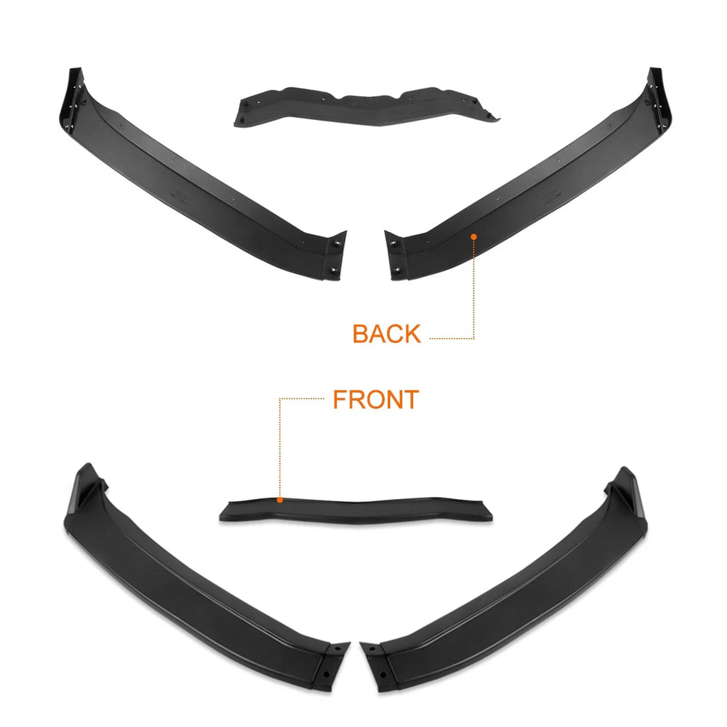 ST-Style Matte Black Front Bumper Body Kit Spoiler Lip for Chevy Corvette (2014–2019)
