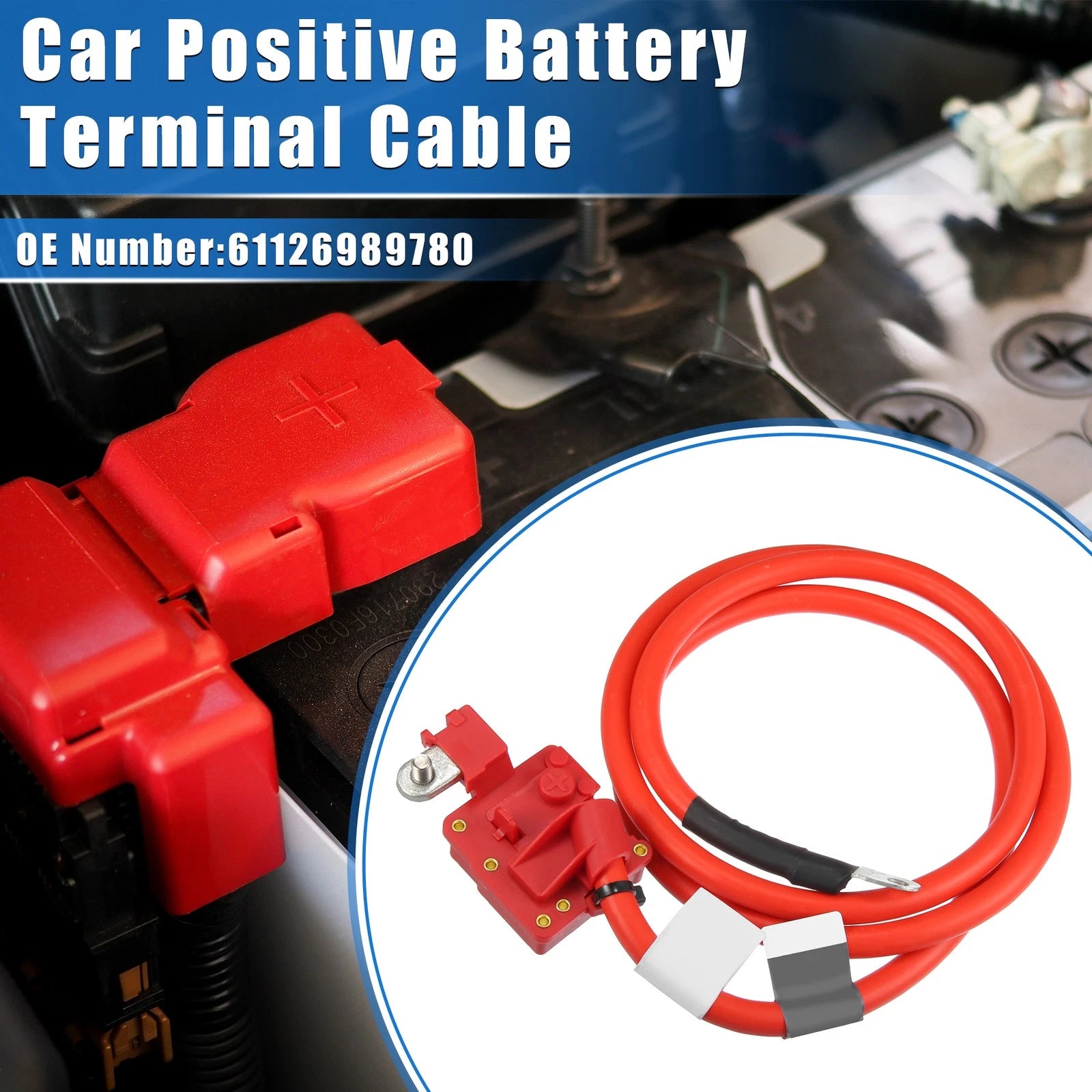 Positive Battery Terminal Cable No.61126989780 for BMW 528i 535i 550i M5 (2008–2010)
