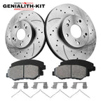 Set of 6 Front Drilled Disc Rotors & Ceramic Brake Pads for Honda Accord Civic Acura