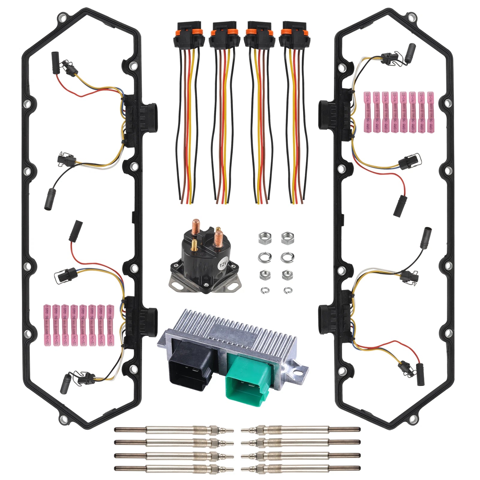 Valve Cover Gasket & Glow Plugs Set for Ford 7.3L Diesel (1994–1997)