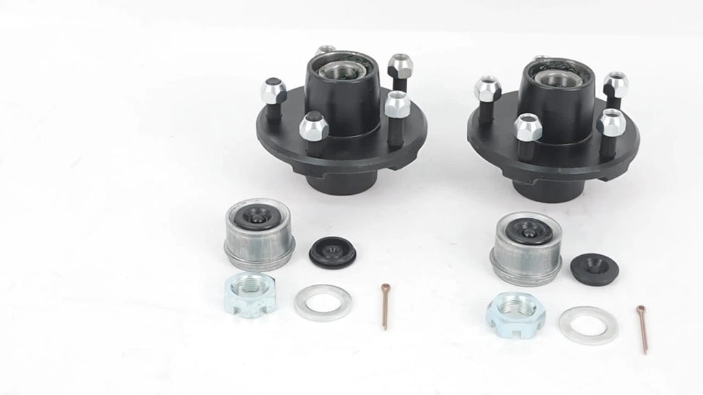 Set of 2 Trailer Hub Kits for 2000 lbs Straight Spindle (5 on 4.5")