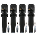Set of 4 Ignition Coils & Spark Plugs for Ford Focus (2012–2018)