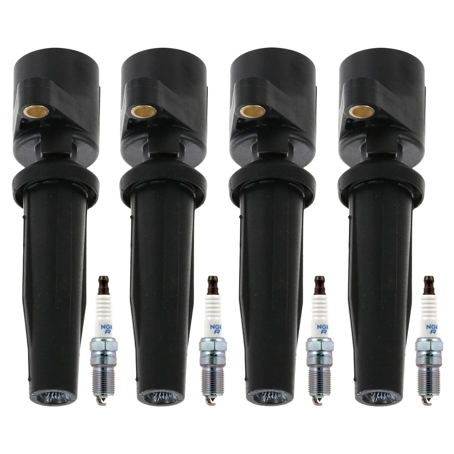 Set of 4 Ignition Coils & Spark Plugs for Ford Focus (2012–2018)