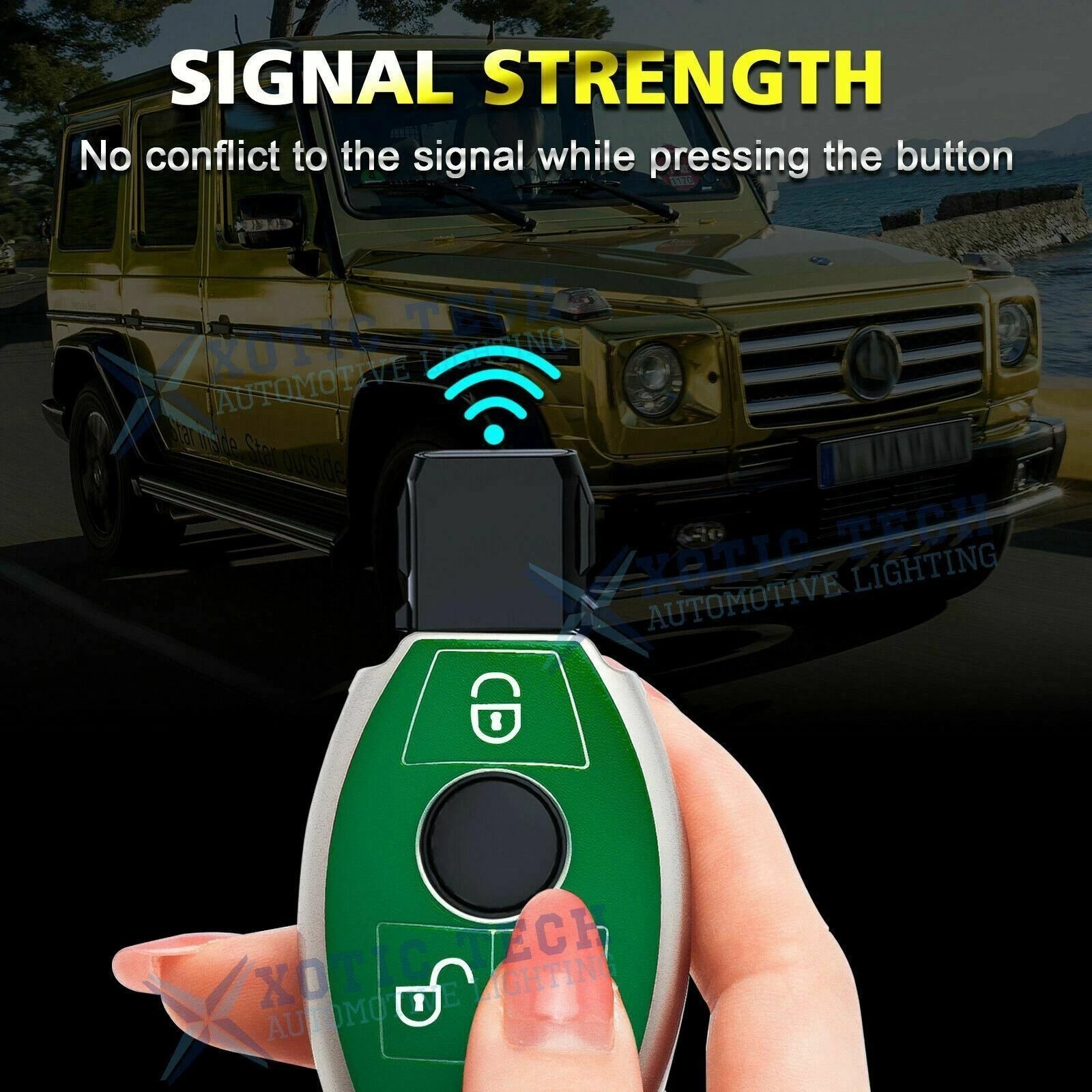 Green TPU Full Protect Remote Key Shell Case for Mercedes-Benz (2016-2023)